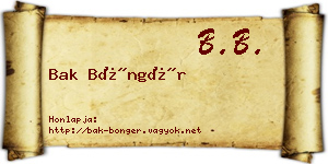 Bak Böngér névjegykártya